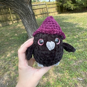 Crochet Witch Crow Plushie Halloween Stuffed Animal Amigurumi