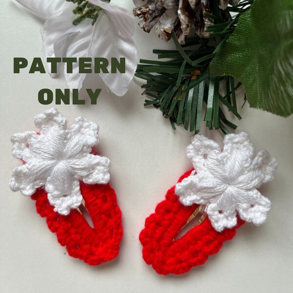 Easy-to-Follow Crochet Snowflakes Hair Clip Pattern - Perfect Holiday Gift Idea