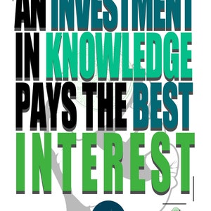 An Investment In Knowledge-RMD: Financial Motivation/Personal Finance/ Digital Poster/ Digital Printable Wall Art/ Instant Digital Download