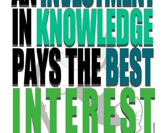 An Investment In Knowledge-RMD: Financial Motivation/Personal Finance/ Digital Poster/ Digital Printable Wall Art/ Instant Digital Download