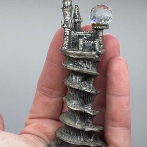 The Enchanted Castle Vintage Pewter Rainbow Crystal Ball