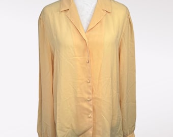 Jebb Levy Button Up Shirt Vintage 90s Long Sleeve Yellow Medium