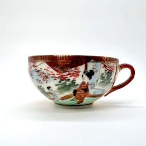 Vintage Hand Painted Japanese Porcelain Tea Cup Geishaware
