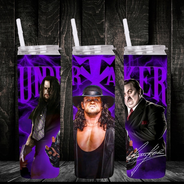 20oz Undertaker tribute Wrestling tumbler digital PNG Download Design Sublimation Wrap