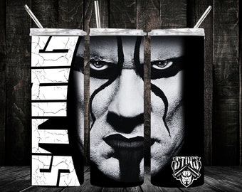 20oz Sting tribute Wrestling tumbler digital PNG Download Design Sublimation Wrap