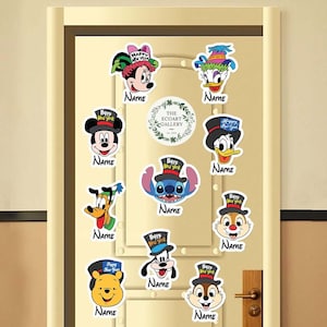 Personalized Disney Happy New Year Cruise All Characters Magnet, Mickey and Friends Cruise New Year's Eve 2024 Cruise Ship Stateroom Door