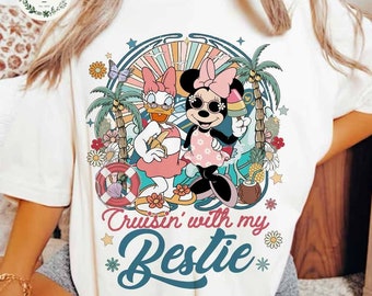 Chemise d'été Disney Minnie Daisy, Croisière avec ma meilleure amie, T-shirt été Disney Girls Cruise 2024, chemise Disney Besties, chemise d'été Disney