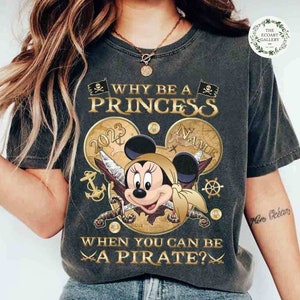 Personalized Minnie Mouse Disney Pirates Shirt, Why Be a Princess When You Can Be a Pirate, Disney Cruise Shirt, Pirates of the Caribbean