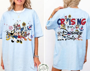 T-shirt chemise Mickey et ses amis recto-verso, chemise Disney Cruise Line 2024, chemise Disney Matching Cruise Group, croisière