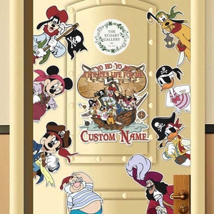 Imán personalizado de Mickey y sus amigos de los Piratas de Disney, Capitán Garfio Smee Piratas del Caribe, Imanes de viaje en crucero familiar de Disney 2024