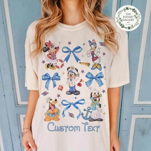 Mickey and Friends Coquette Bows Disney Cruise Shirt, Watercolor Disney Family Cruise Trip 2024, Disney Wish Dream Magic Wonder Fantasy Tee