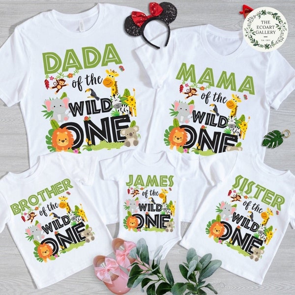 Personalized Wild One Family Birthday Shirt, Safari Birthday Boy Shirt, Birthday Girl Shirt, Jungle Zoo Animal Shirt, First Birthday Shirt