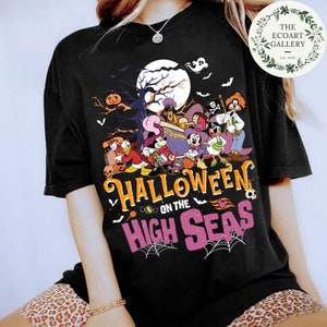 Vintage Disney Halloween On The High Seas Shirt, Retro Mickey and Friends Cruise Halloween, Disney Pumpkin Shirt, Disney Family Cruise Shirt