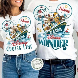 Personalized Mickey and Friends Disney Alaska Cruise 2024 Shirt, Disney Cruise Line Family Vacation 2024, Disney Wonder Shirt, Disney Trip