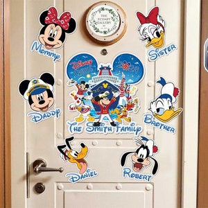 Personalized Disney Cruise 2024 Magnet, Mickey and Friends, Disney Family Cruise Trip 2024, Disney Wish Dream Cruise Ship Stateroom Doors