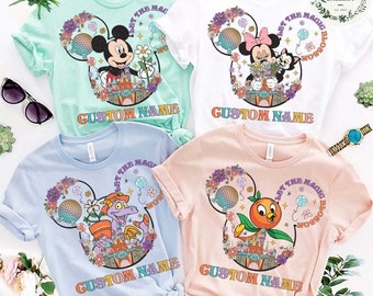 Personalized Mickey and Friends Disney Epcot International Flower and Garden Festival 2024 Shirt, WDW Disneyland Figment Family Group Shirt