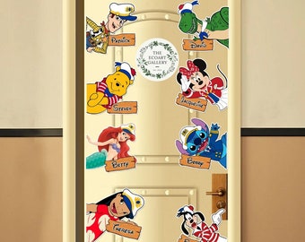 Personalized Disney Cruise All Characters Magnet, Mickey and Friends Cruise Inspired Magnets For Cruise Ship Stateroom Door, Lilo & Stitch