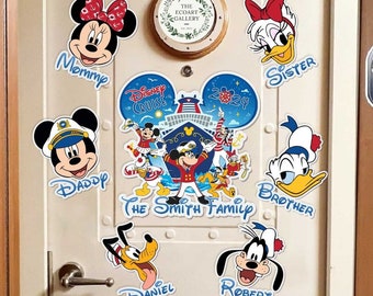 Personalized Disney Cruise 2024 Magnet, Mickey and Friends, Disney Family Cruise Trip 2024, Disney Wish Dream Cruise Ship Stateroom Doors