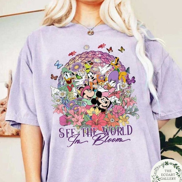 See the world in bloom Shirt, Mickey and friends Epcot International Flower & Garden Festival 2024 shirt, Epcot flower shirt,Disney trip tee