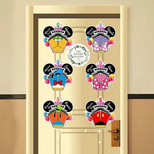 Personalized Mickey and Friends Disney Birthday Cruise Ship Magnet, Disney Family Birthday Cruise Door Magnet, Birthday Decor Door Magnet