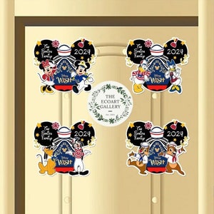 Personalized Disney Cruise Line Couple Trip 2024 Magnet, Mickey and Friends, Disney Family Cruise Trip Magnet For Cruise Ship Stateroom Door