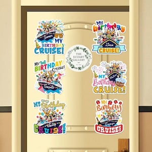Personalized Mickey and Friends Disney Birthday Cruise Magnet, Birthday Cake Cruise Door Magnet, Birthday Decor Cruise Ship Stateroom Doors