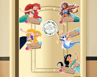 Personalized Disney Cruise Princess Mermaid Magnet, The Little Mermaid Princess Ariel Magnets For Cruise Ship Stateroom Door, Black Princess