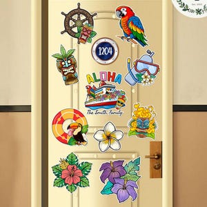 Personalized Hawaii Aloha Summer Cruise Magnet, Family Summer Vacation 2025 Inspired Cruise Door Magnet, Hawaii Summer Trip Beach Decoration
