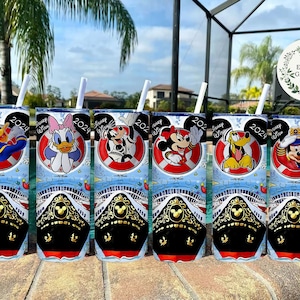 Personalized All Characters Disney Cruise Tumbler, Mickey and Friends Cruise Group Cups, Disney Family Cruise Trip 2024, Disney Pirates Gift