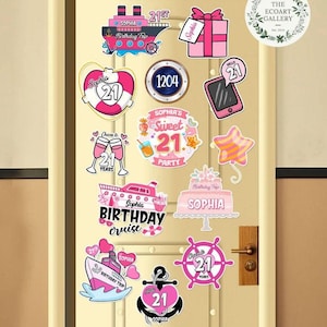 Personalized Birthday Cruise Magnet, Pink Birthday Girl Inspired Cruise Door Magnet, Family Birthday Trip Decor Birthday Boy, Birthday Squad