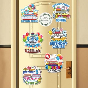 Personalized Birthday Cruise Magnet, Birthday Ship Balloons Inspired Cruise Door Magnet, Birthday Decoration, Birthday Boy, Birthday Girl
