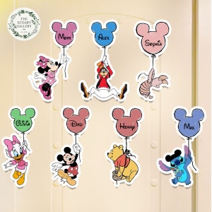 Personalized All Disney characters Mickey balloon magnet, Disney Cruise Line 2024 Magnet, Winnie the pooh Stitch Mickey Family Cruise magnet