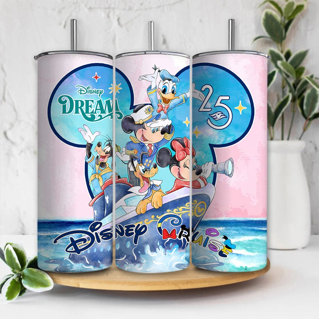 Disney 25th Disney Cruise Silver Anniversary at Sea Tumbler, Mickey and