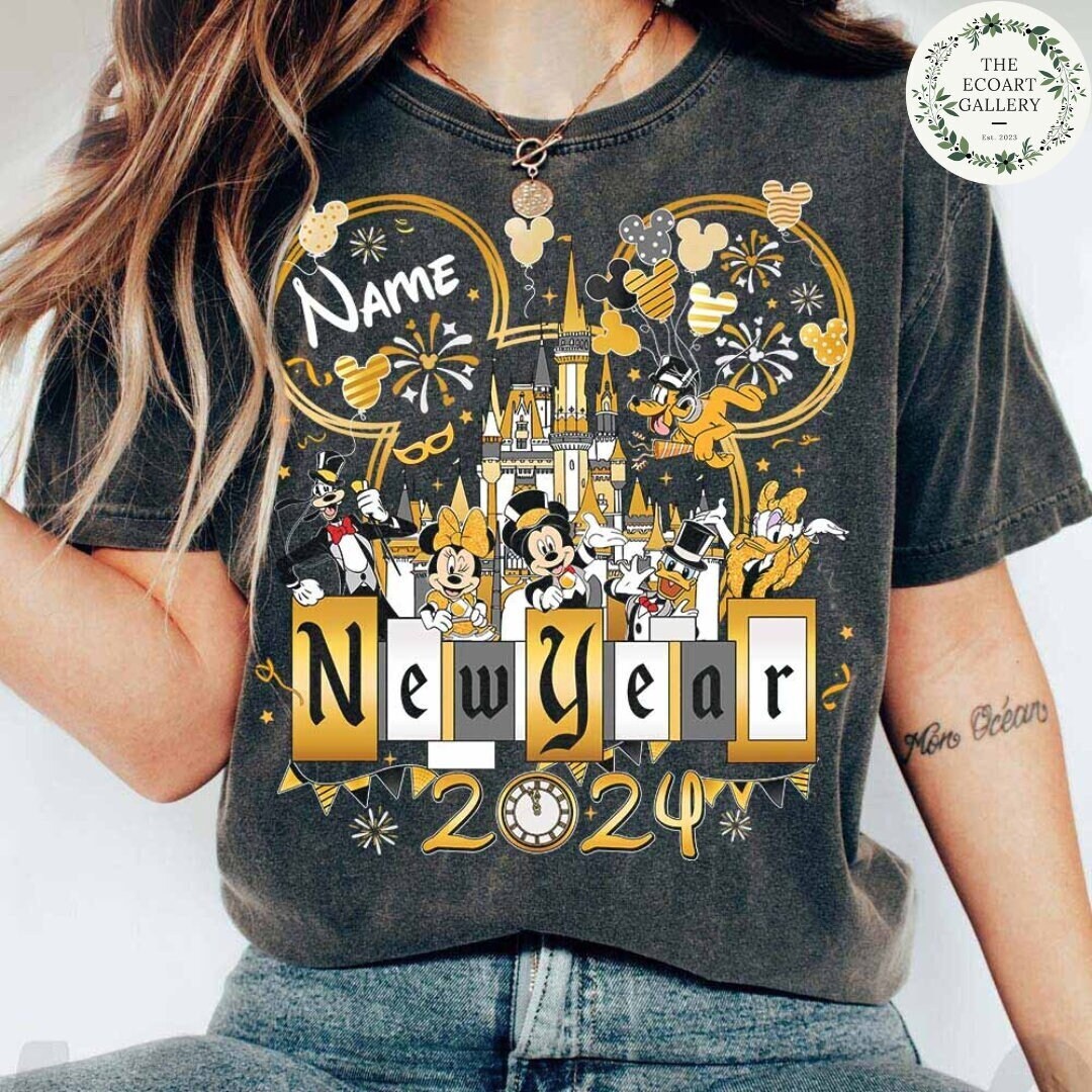 Personalized Disney New Year 2024 Shirt, Mickey and Friends Happy New