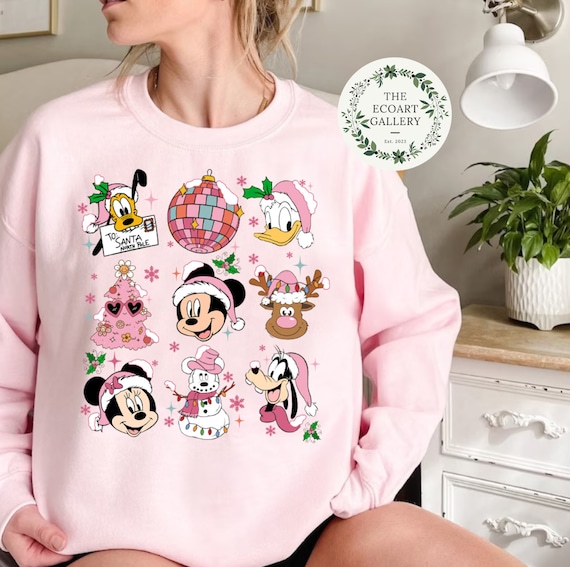 Pink top mickey sweatshirt