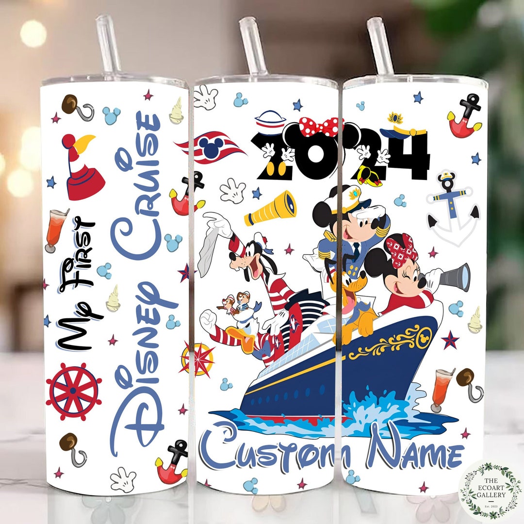 Personalized Disney First Cruise 2024 Tumbler, Mickey & Friends Disney