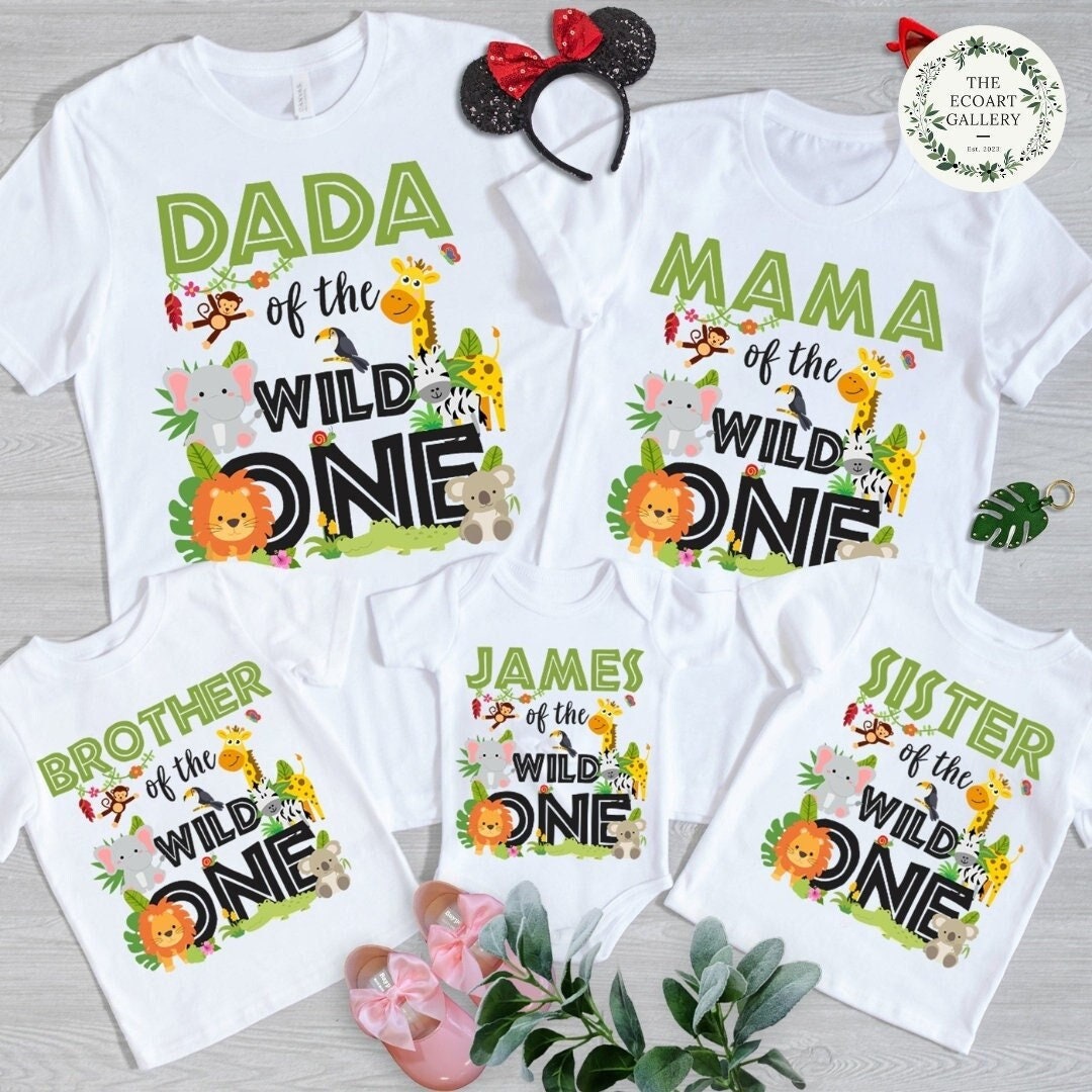 Personalized Wild One Family Birthday Shirt, Safari Birthday Boy
