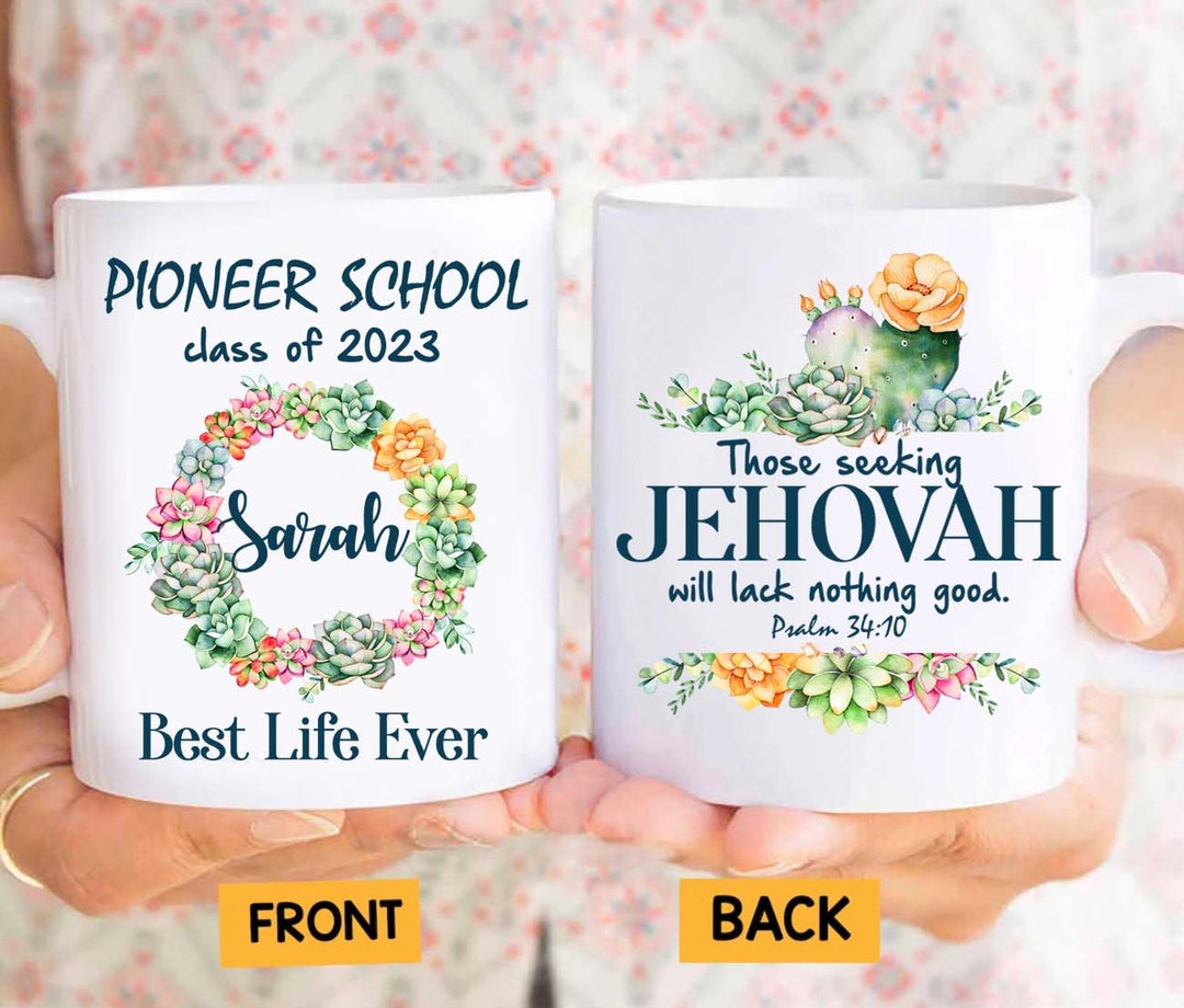 Personalised Pioneer School 2023 Mug, JW Pioneer School Mugs, Psalm 34