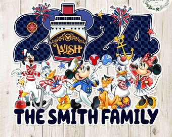 Personalized Mickey & friends Disney Cruise Line 2024 Magnet, Family Cruise magnets Disney Wish Fantasy Magic Wonder Dream Magnet