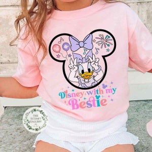 Personalized Disney with my Bestie Girls Trip 2024 shirt, Custom name Minnie Daisy shirt, Disney Besties Matching shirt, WDW Disneyland trip image 3