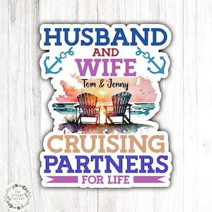 Personalized Husband Wife Cruising Partners for Life Door Magnet, Family Cruise Door Magnet, Cruising Keepsake, Husband Wife Cruise Magnet