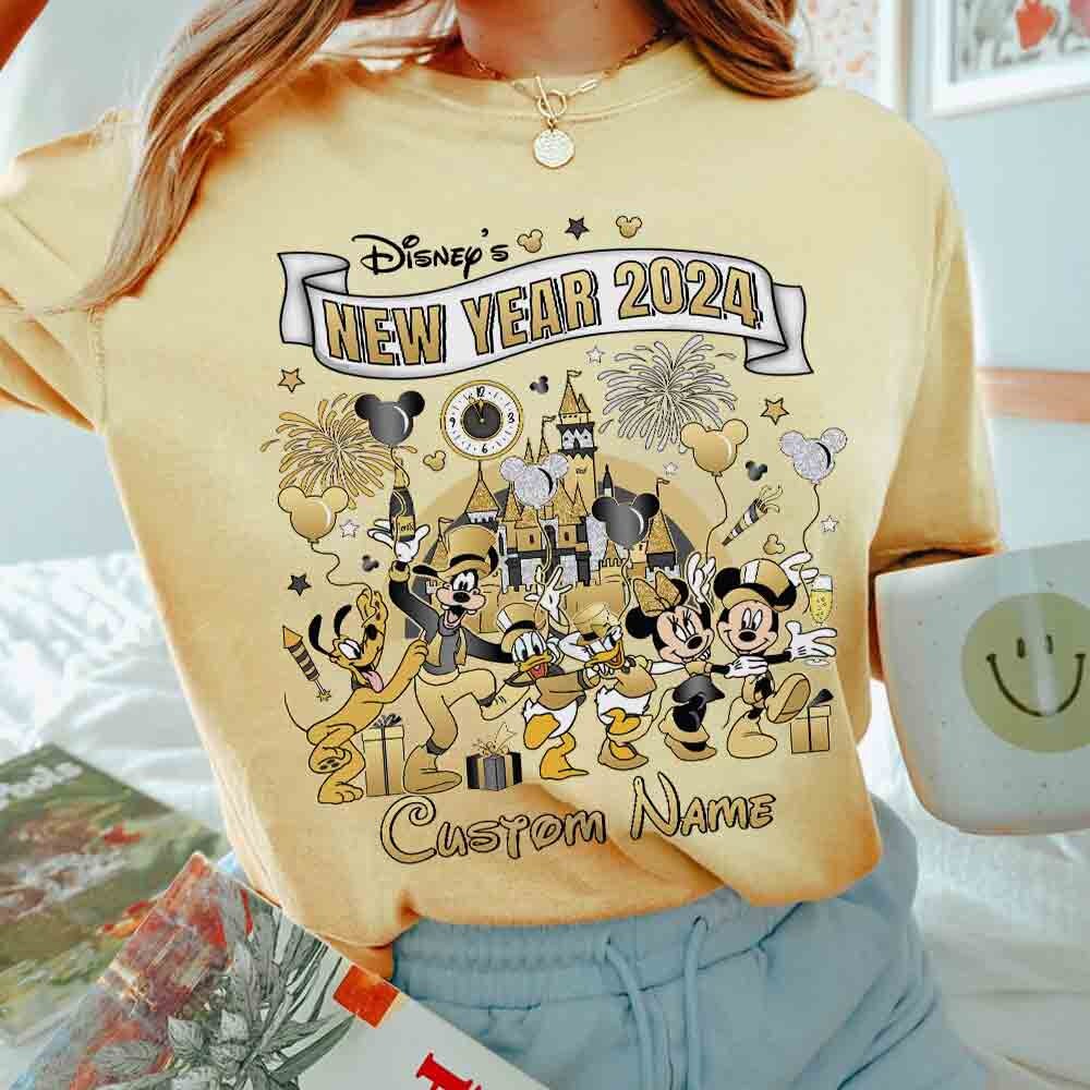 Personalized Mickey & Friends Happy New Year 2024 shirt, Disney New