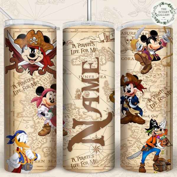 Personalized Mickey and Friends Disney Pirates Tumbler, A Pirate's Life For Me Cup, Disney Family Cruise Tumbler, Pirates of the Caribbean