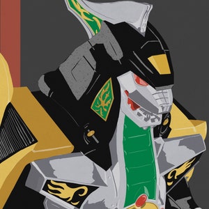 Dragon Zord Power Rangers Green Ranger 11 x17 poster