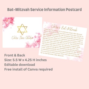 Bat Mitzvah Service Program