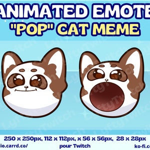 White cat memes - Emotes for Twitch, Discord, meme pack, cute white chibi cat, emojis for streaming, cat themed twitch channel