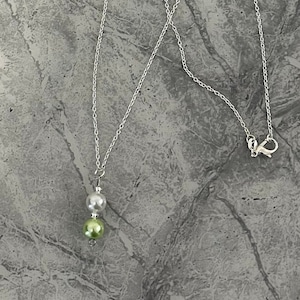 Green pearl necklace. Bridesmaid gifts, bride, Weddings, birthdays, gifts for her.