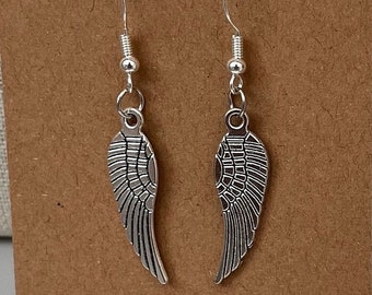 Sterling Silver Angel Wing Earrings, Guardian Angel Gift