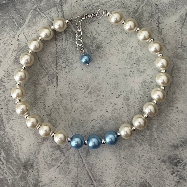 Something blue anklet gift. Handmade bride anklet. Free gift wrap and UK delivery.