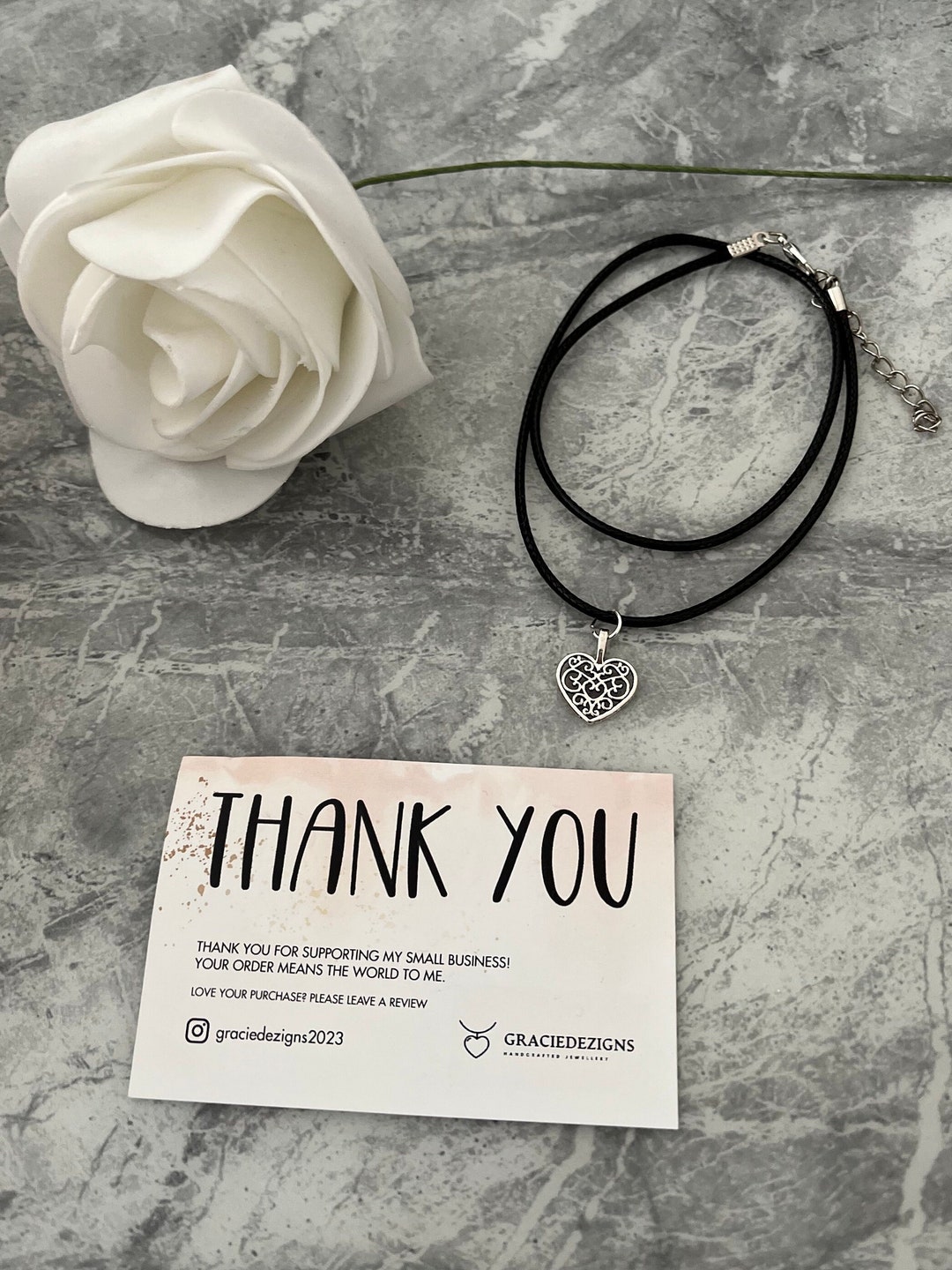 Silver Heart Pendant Necklace, Black Cord Choker - Etsy
